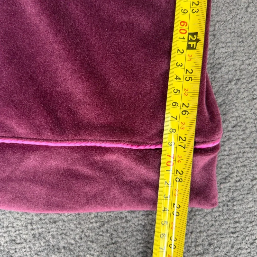 Joyspun‎ Womens Burgundy Velvet Wide Leg Lounge Pajama Set Size M 8-10